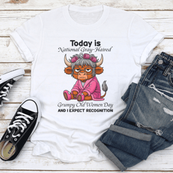 today is national gray haired grumpy old women day tee