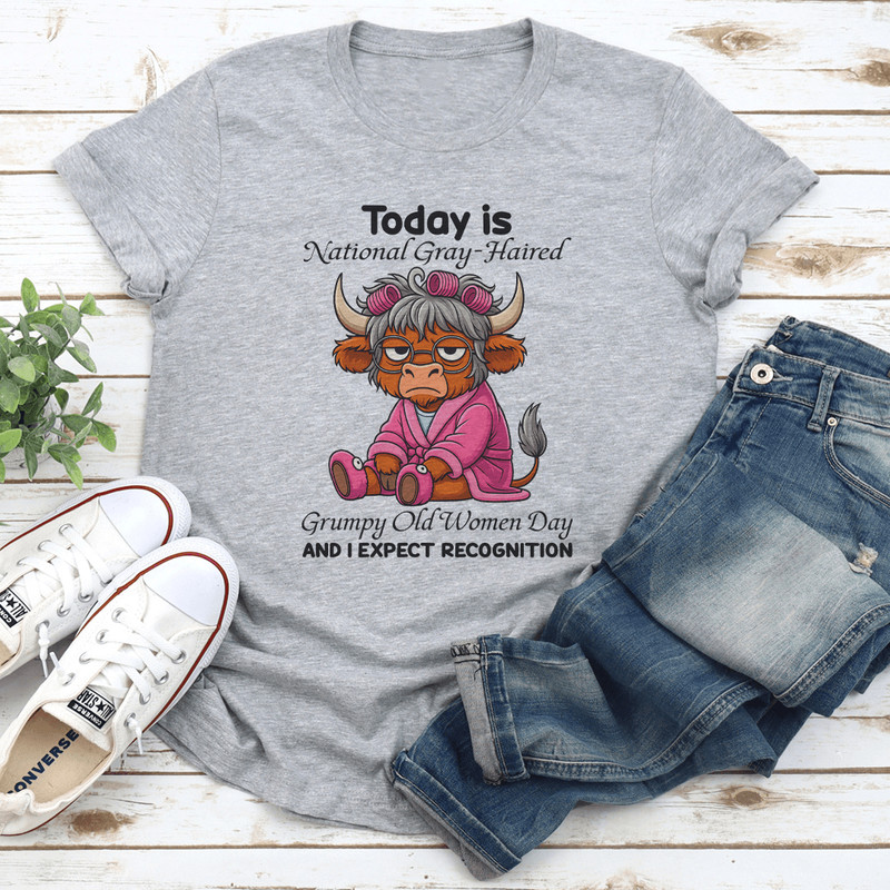 Today Is National Gray Haired Grumpy Old Women Day Tee 3