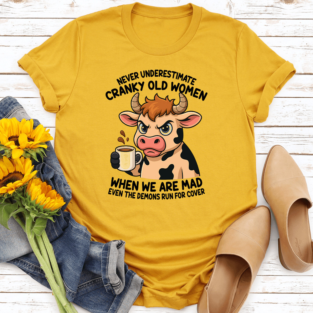 Never Underestimate Cranky Old Women Tee 0