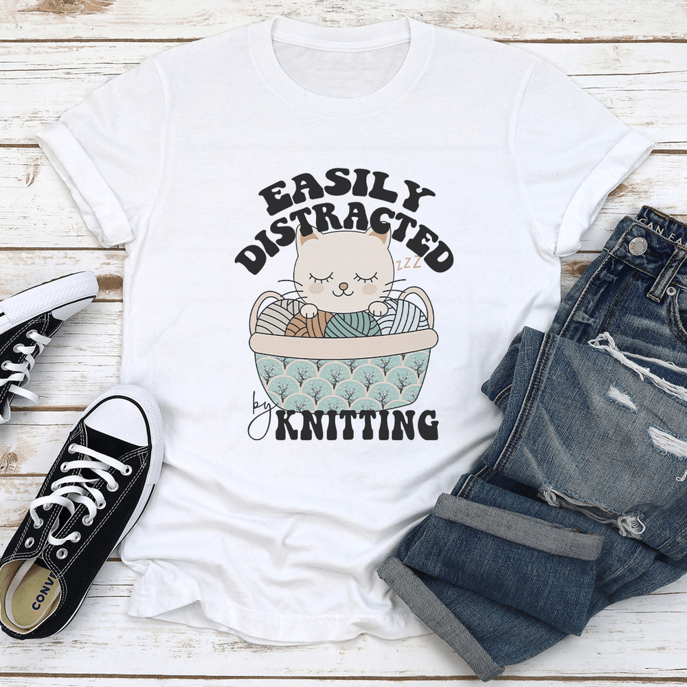 Easily Distracted By Knitting Tee 2