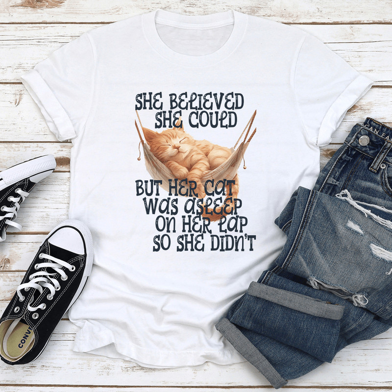 She Believed She Could But Her Cat Tee 2