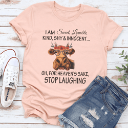i am sweet lovable kind shy & innocent tee