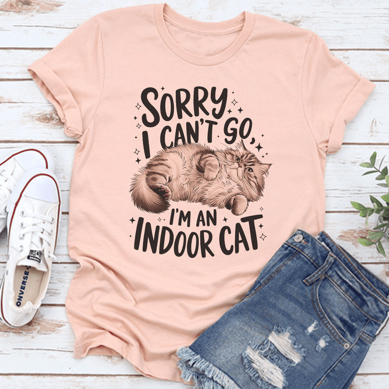 Sorry I Cant Go Im An Indoor Cat Tee 2