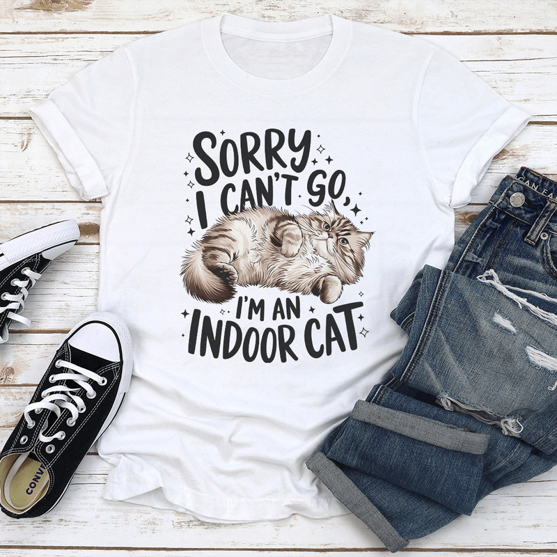 Sorry I Cant Go Im An Indoor Cat Tee 3