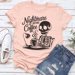 nightmare before coffee tee