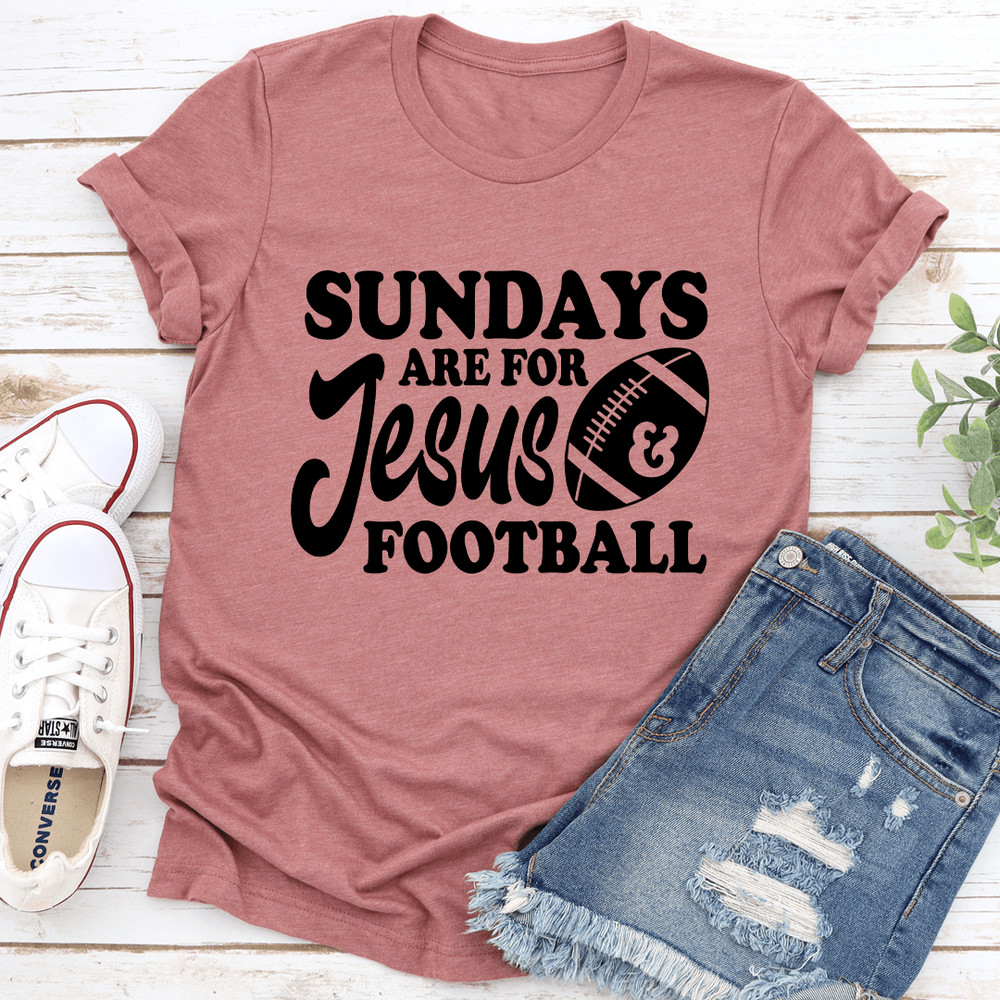 Sundays Are For Jesus  Football Tee 1
