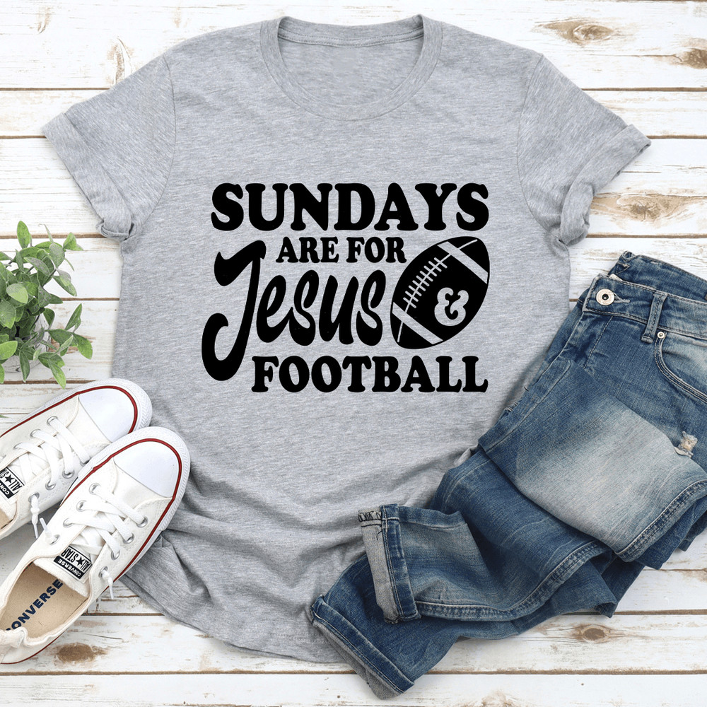 Sundays Are For Jesus  Football Tee 0