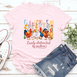 easily distracted by peckers tee