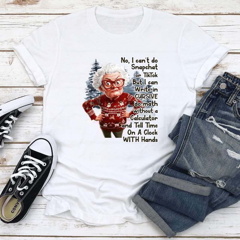 No I Cant But I Can Write In Cursive Tee 0