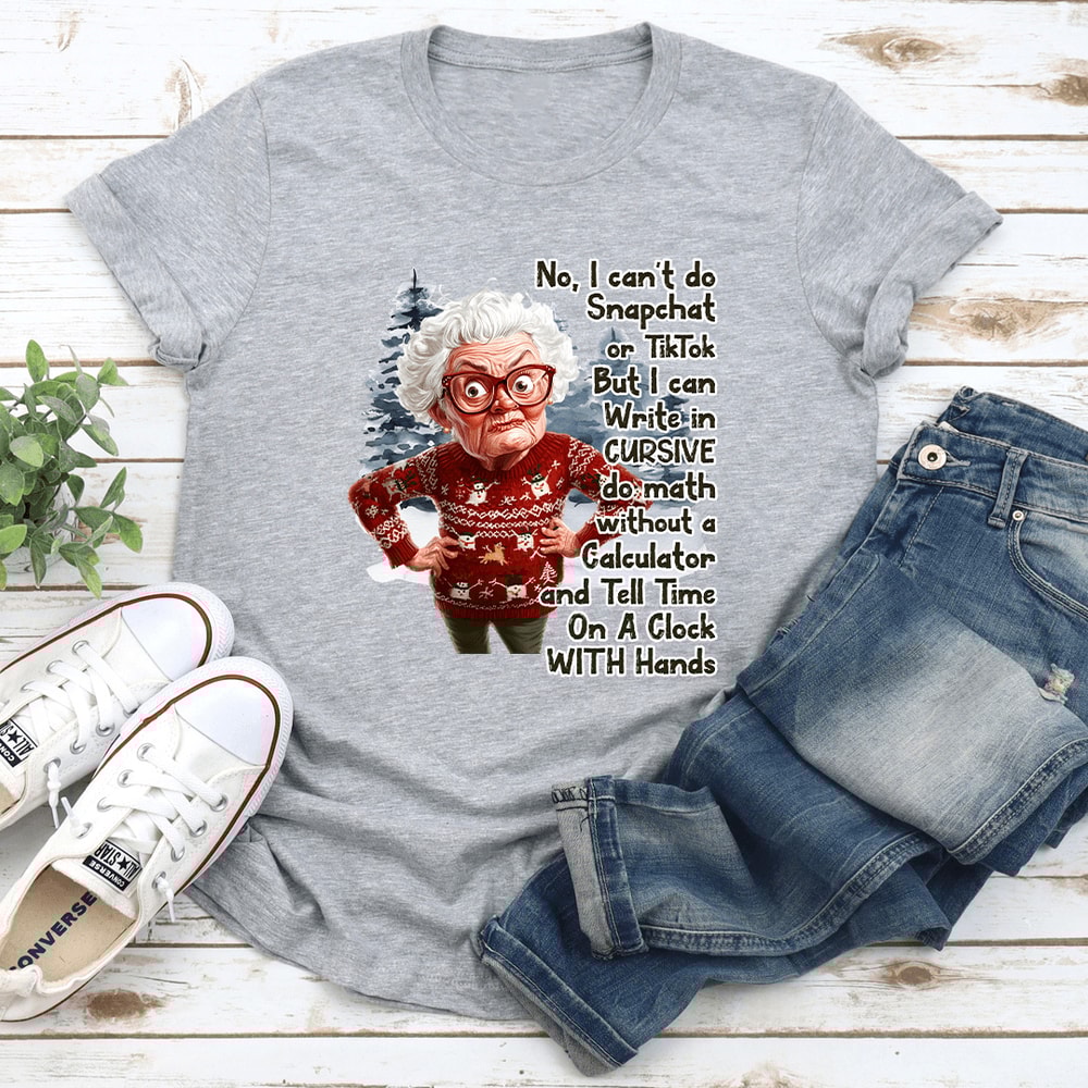 No I Cant But I Can Write In Cursive Tee 1