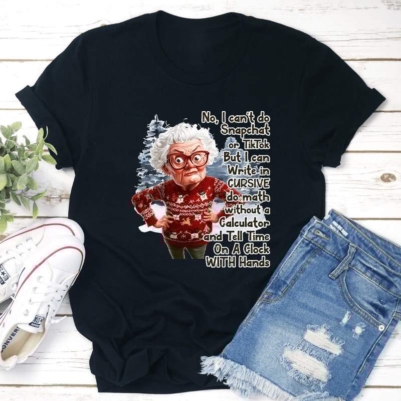 No I Cant But I Can Write In Cursive Tee 2