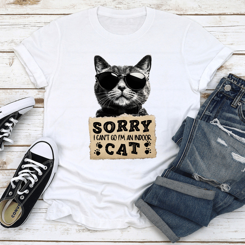 Sorry I Cant Go Im An Indoor Cat Tee 3