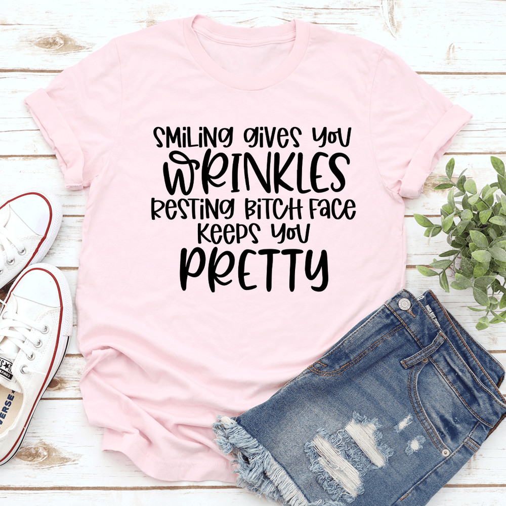 Smiling Gives You Wrinkles Tee 2