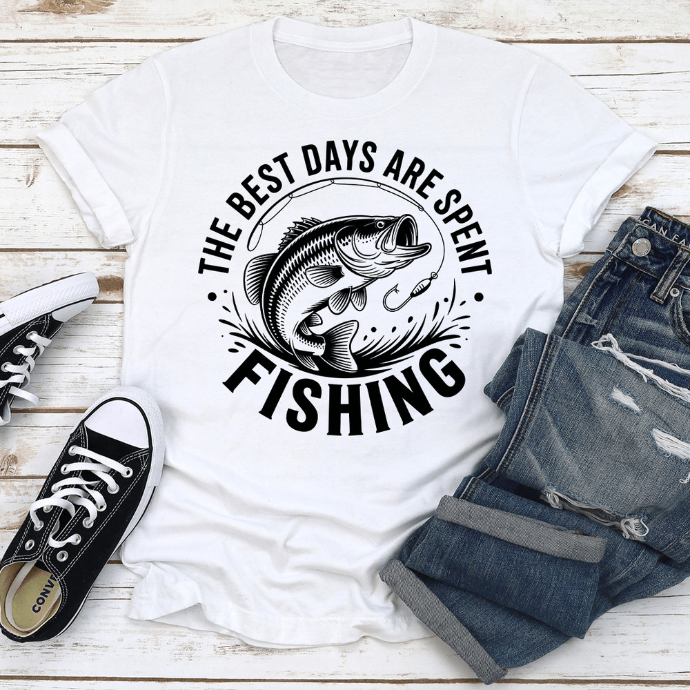 The Best Days Are Spent Fishing Tee 3