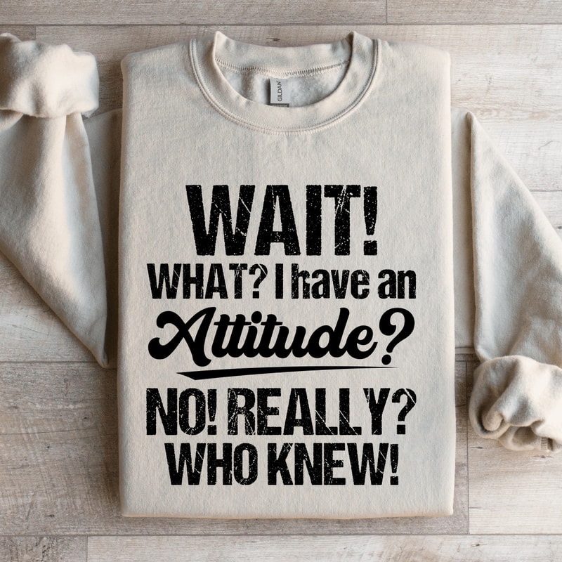 Wait What I Have An Attitude No Really Who Knew Sweatshirt 3