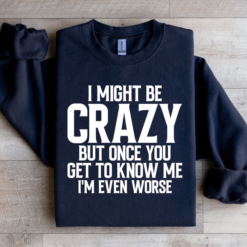 I Might Be Crazy Sweatshirt 4