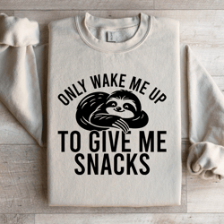 only wake me up to give me snacks sweatshirt