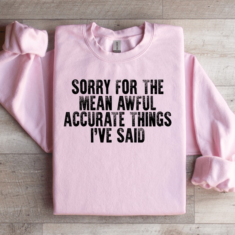 Sorry For The Mean Awful Accurate Things Sweatshirt 1