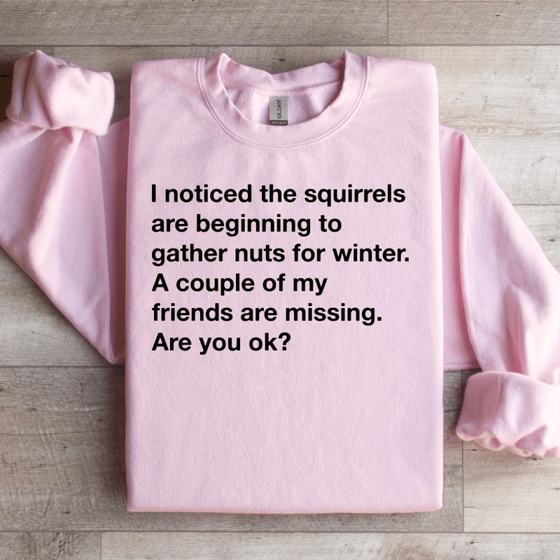I Noticed The Squirrels Are Beginning To Gather Nuts For Winter Sweatshirt 2