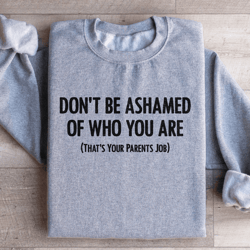 don't be ashamed of who you are sweatshirt