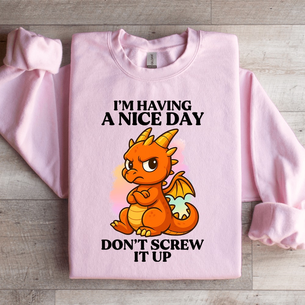 Im Having A Nice Day Sweatshirt 0