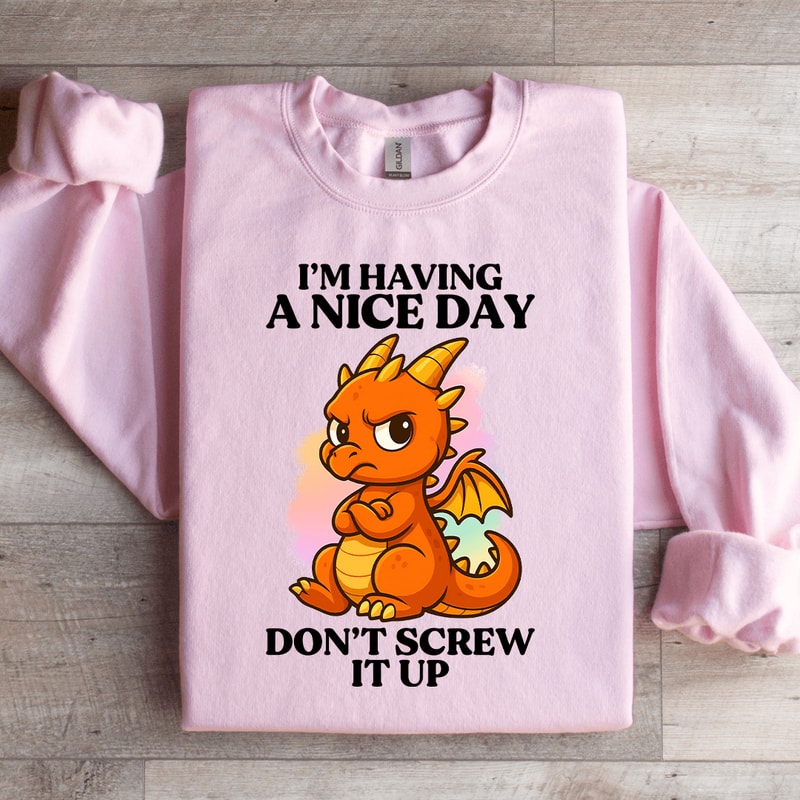 Im Having A Nice Day Sweatshirt 0