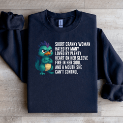 short cranky woman hated sweatshirt