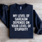 My Level Of Sarcasm Depends On Your Level Sweatshirt 1