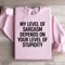 My Level Of Sarcasm Depends On Your Level Sweatshirt 3