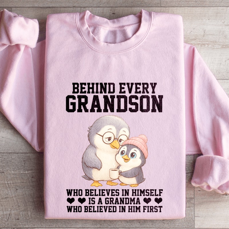 Behind Every Grandson Sweatshirt 3