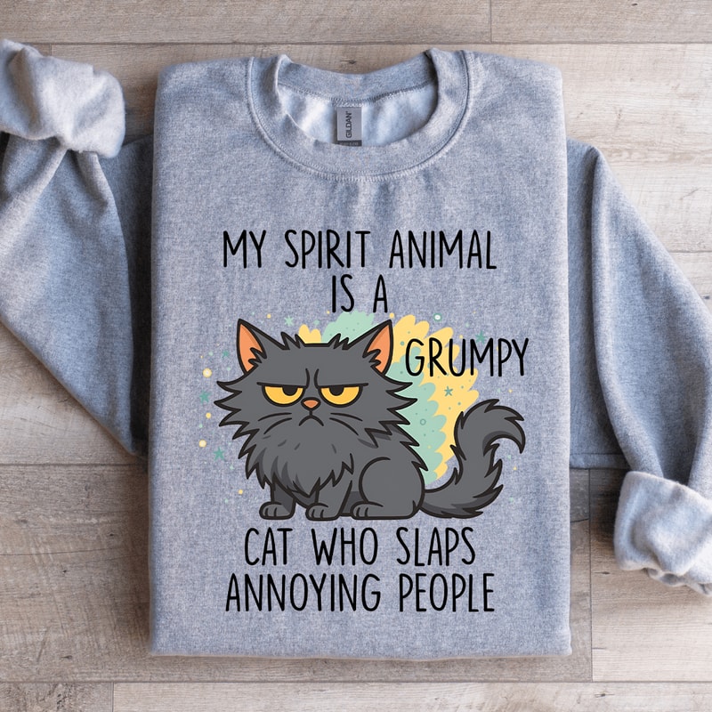 My Spirit Animal Is A Grumpy Sweatshirt 4