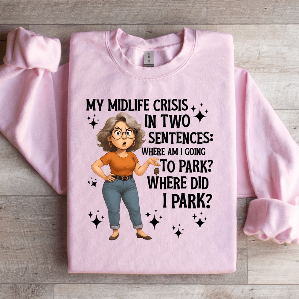 My Middle Crisis In Two Sentences Sweatshirt 1