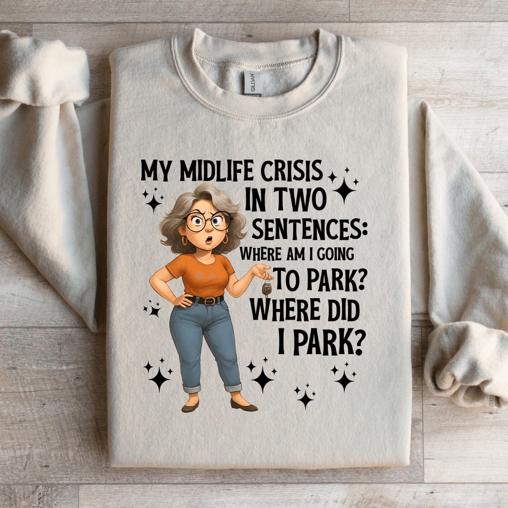 My Middle Crisis In Two Sentences Sweatshirt 0