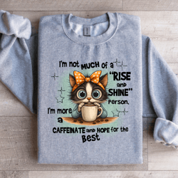 i'm not much of a rise and shine person sweatshirt