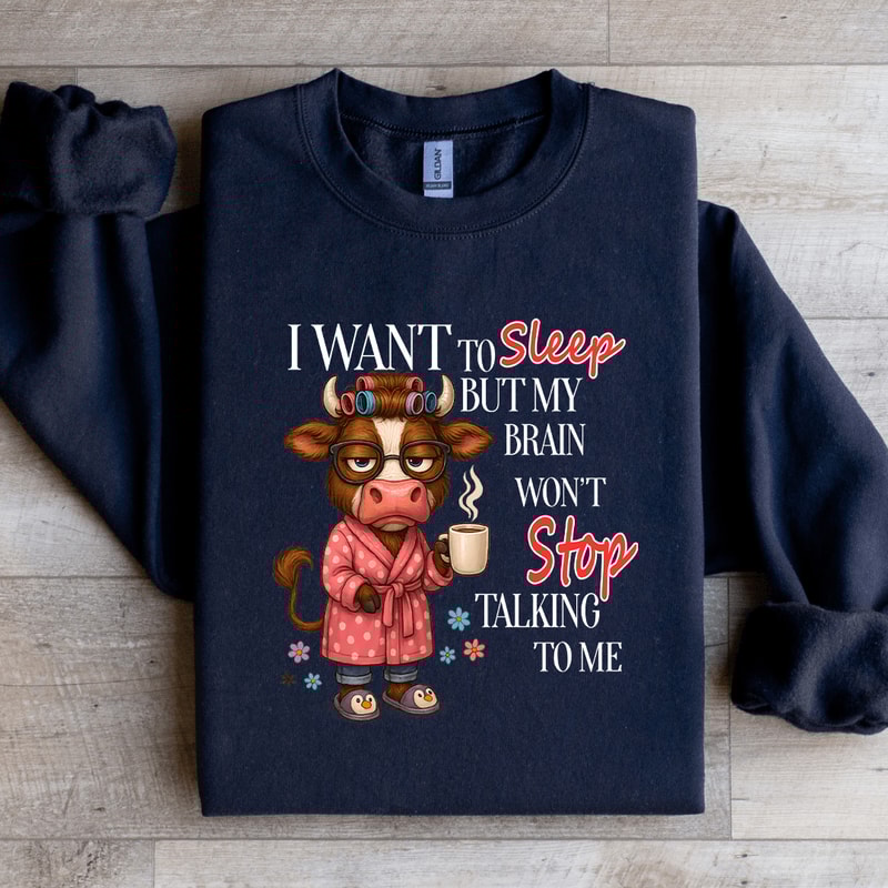 I Want To Sleep But My Brain Wont Stop Talking To Me Sweatshirt 3