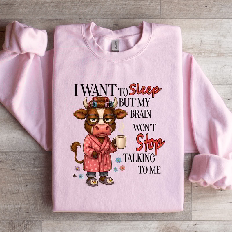 I Want To Sleep But My Brain Wont Stop Talking To Me Sweatshirt 0