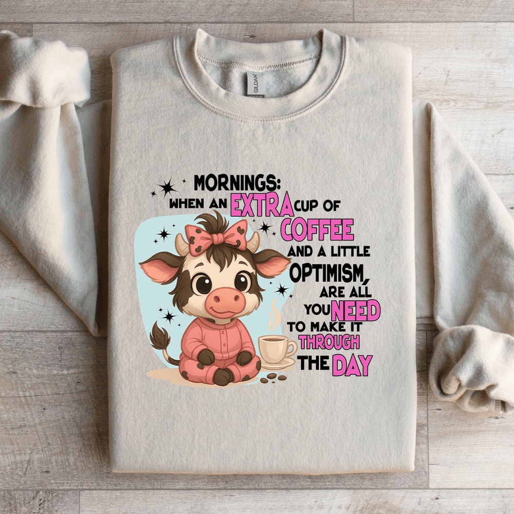 Mornings When An Extra Cup Of Coffee Sweatshirt 0