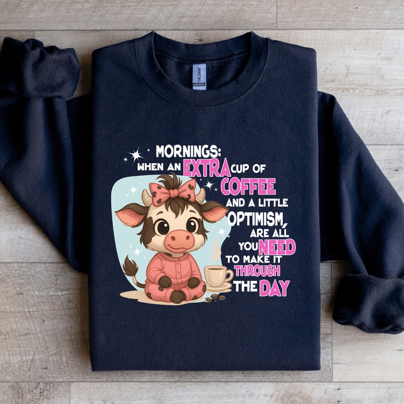 Mornings When An Extra Cup Of Coffee Sweatshirt 2