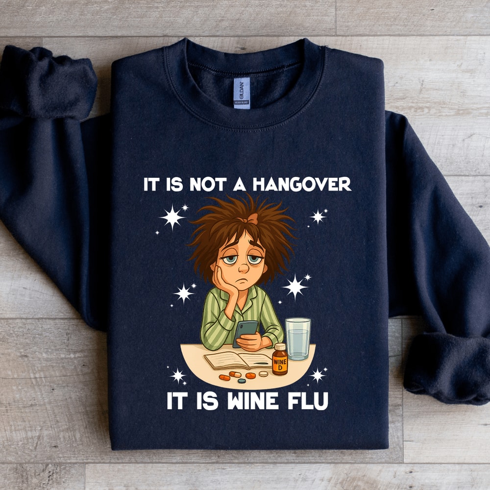 It Is Not A Hangover It Is Wine Flu Sweatshirt 0
