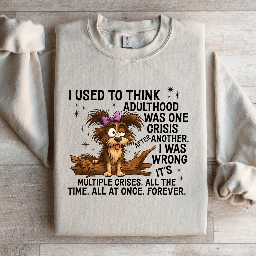 I Used To Think Adulthood Was One Crisis After Another Sweatshirt 1