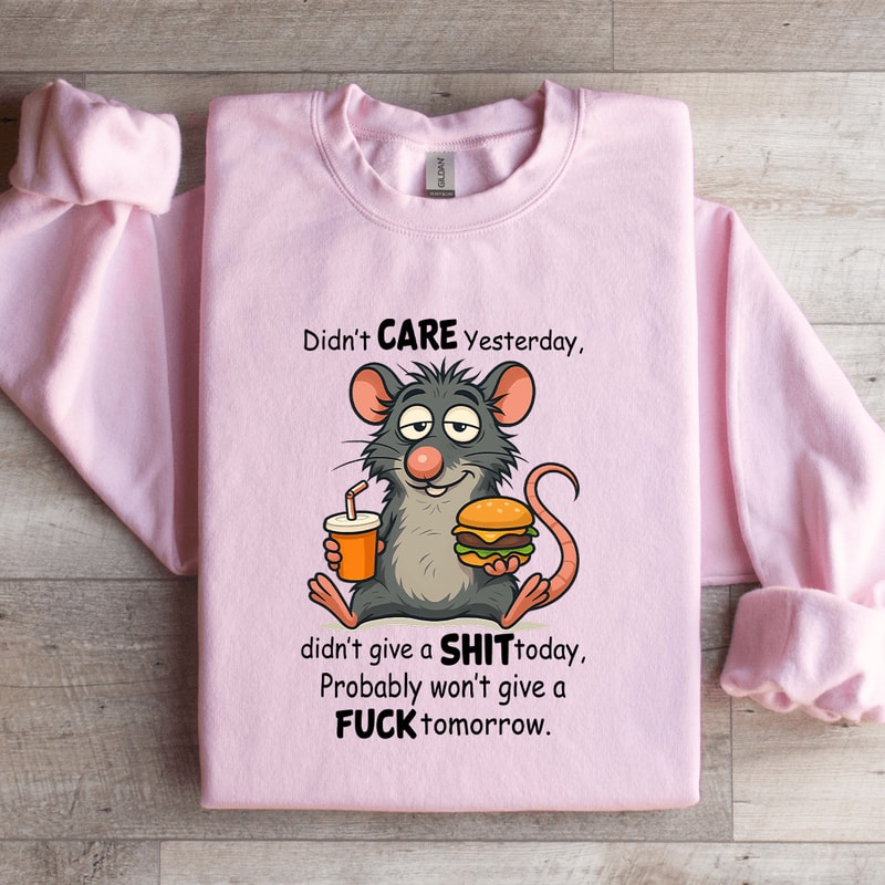 Didnt Care Yesterday Didnt Give A Sit Today Sweatshirt 0