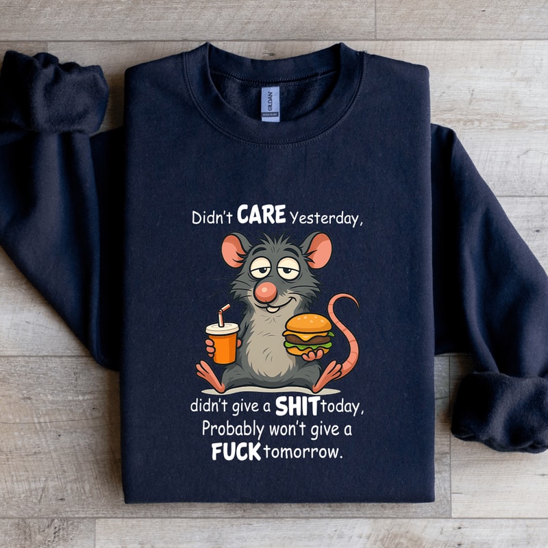 Didnt Care Yesterday Didnt Give A Sit Today Sweatshirt 3