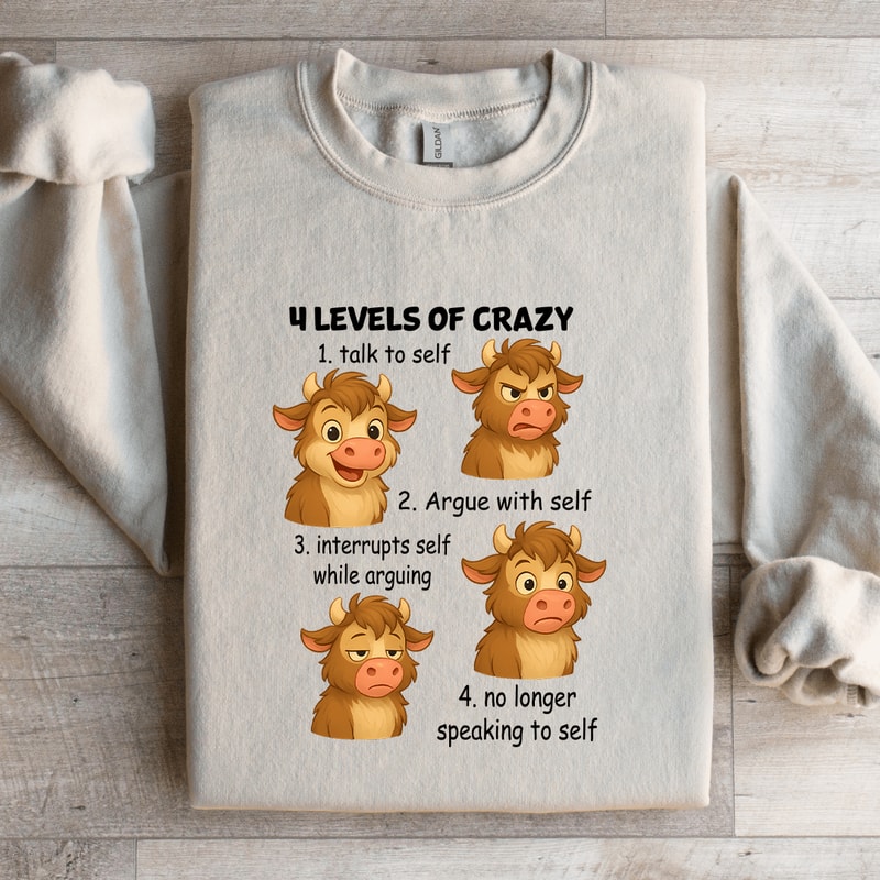 4 Levels Of Crazy 1 Talk To Self Sweatshirt 1