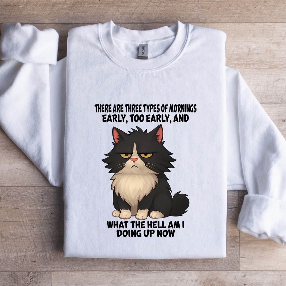 There Are Three Types Of Mornings Early Too Early Sweatshirt 3