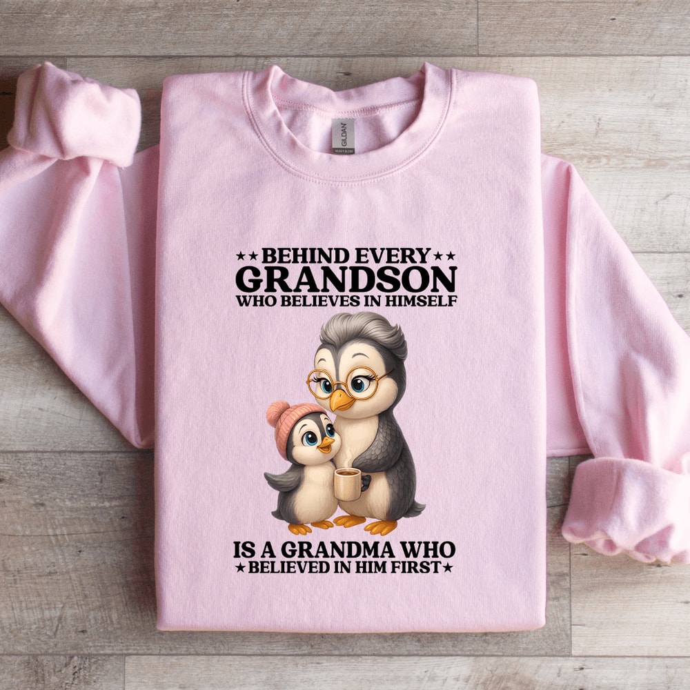 Behind Every Grandson Sweatshirt 4