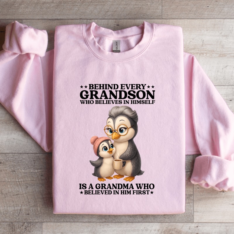 Behind Every Grandson Sweatshirt 4