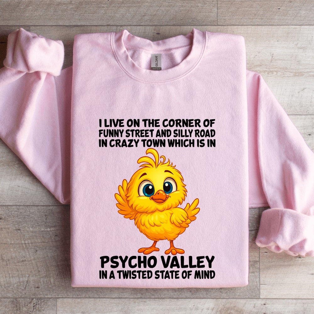 I Live On The Corner Of Funny Street Sweatshirt 0