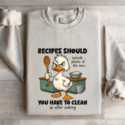 recipes should include photos of the mess sweatshirt