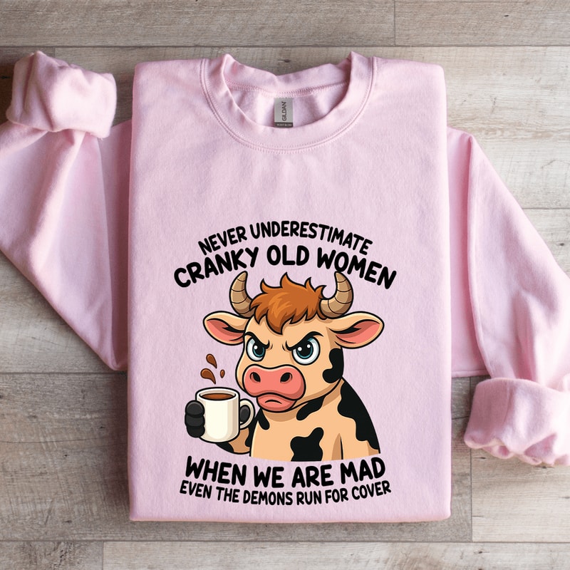Never Underestimate Cranky Old Women Sweatshirt 3