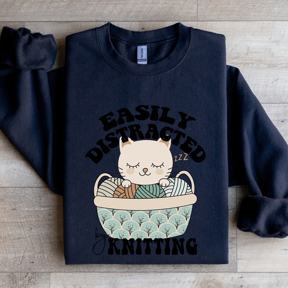 Easily Distracted By Knitting Sweatshirt 2
